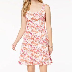 Pappagallo Flamingo Print Dress